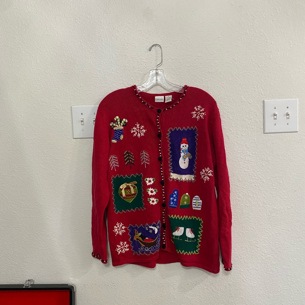 Vintage Funky red Christmas sweater